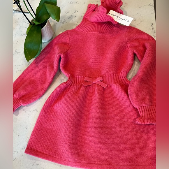 Janie & Jack dress THE COZY JOY SWEATER DRESS pink 2T NWOT excellent condition - Picture 4 of 7